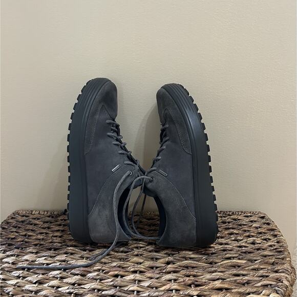 ECCO Soft 7 Tred Leather Gray Men's Size EU 42 Gore-Tex Waterproof Shoes 6 - Picture 1 of 7
